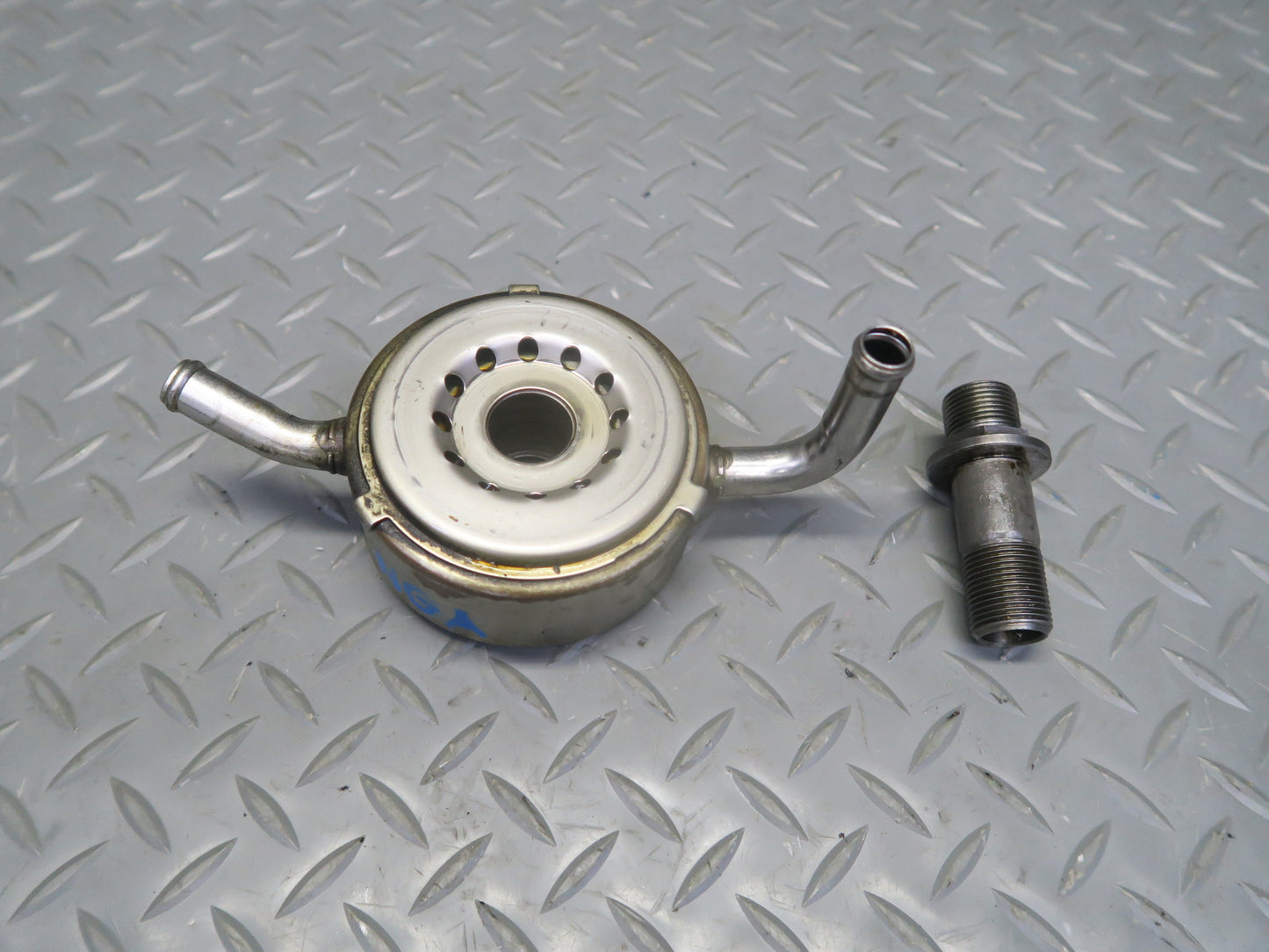 95-97 Nissan Gloria HY33 VQ30DET Oil Cooler Filter Plate Adapter w Bolt OEM