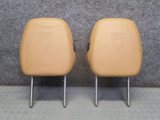 2011-2018 Porsche Cayenne 958 Front Left & Right Seat Headrest Cognac Set of 2