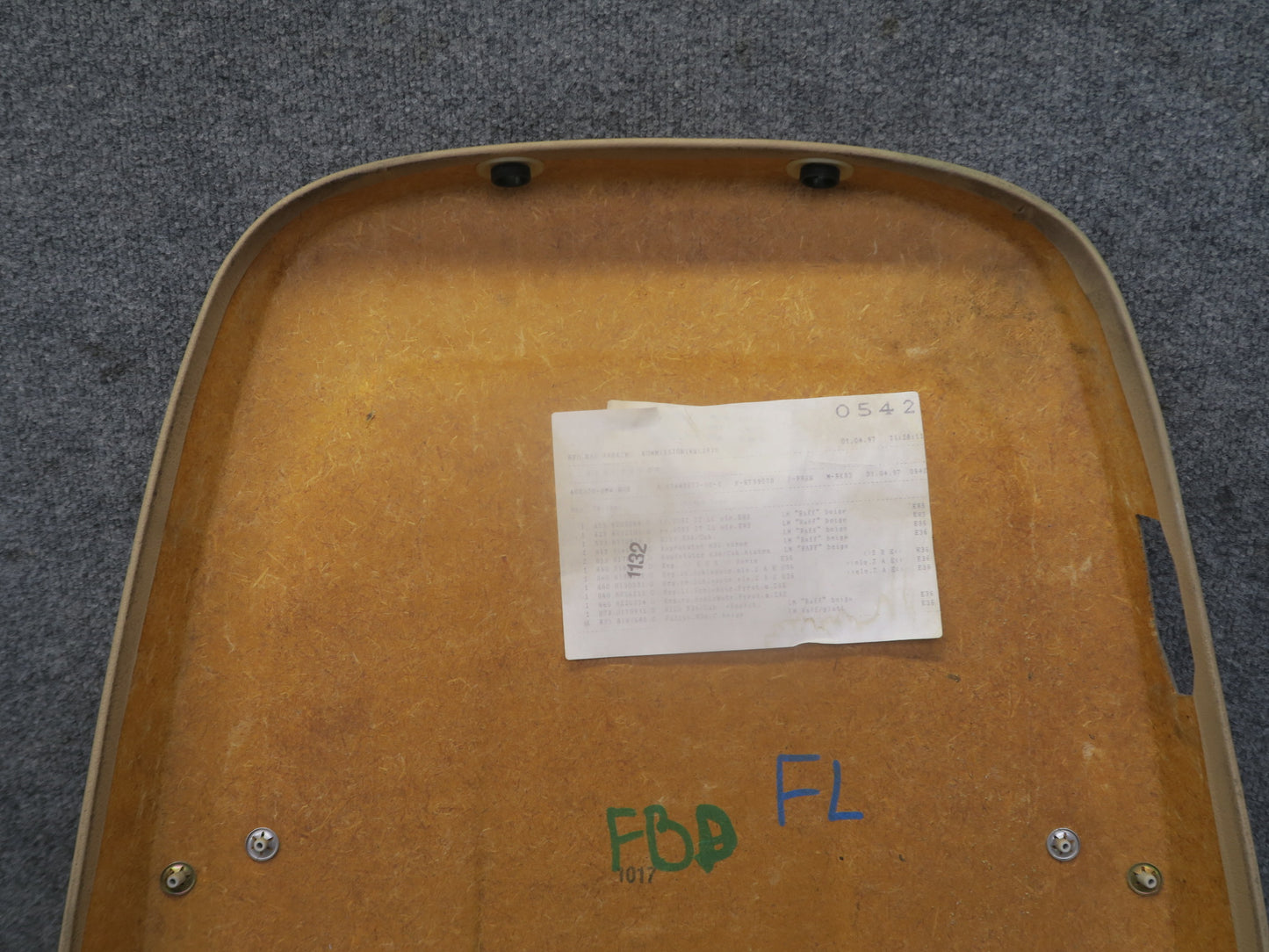 96-99 BMW E36 325iC 328iC Convertible Front Left Seat Upper Back Trim Panel OEM