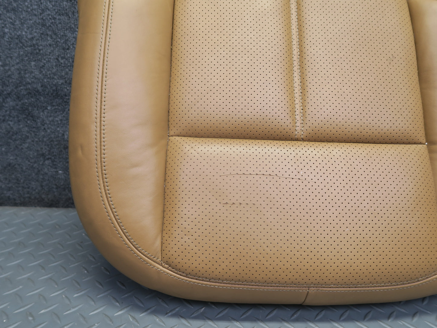 2011-2018 Porsche Cayenne 958 Rear Right Seat Lower Leather Cushion Cognac