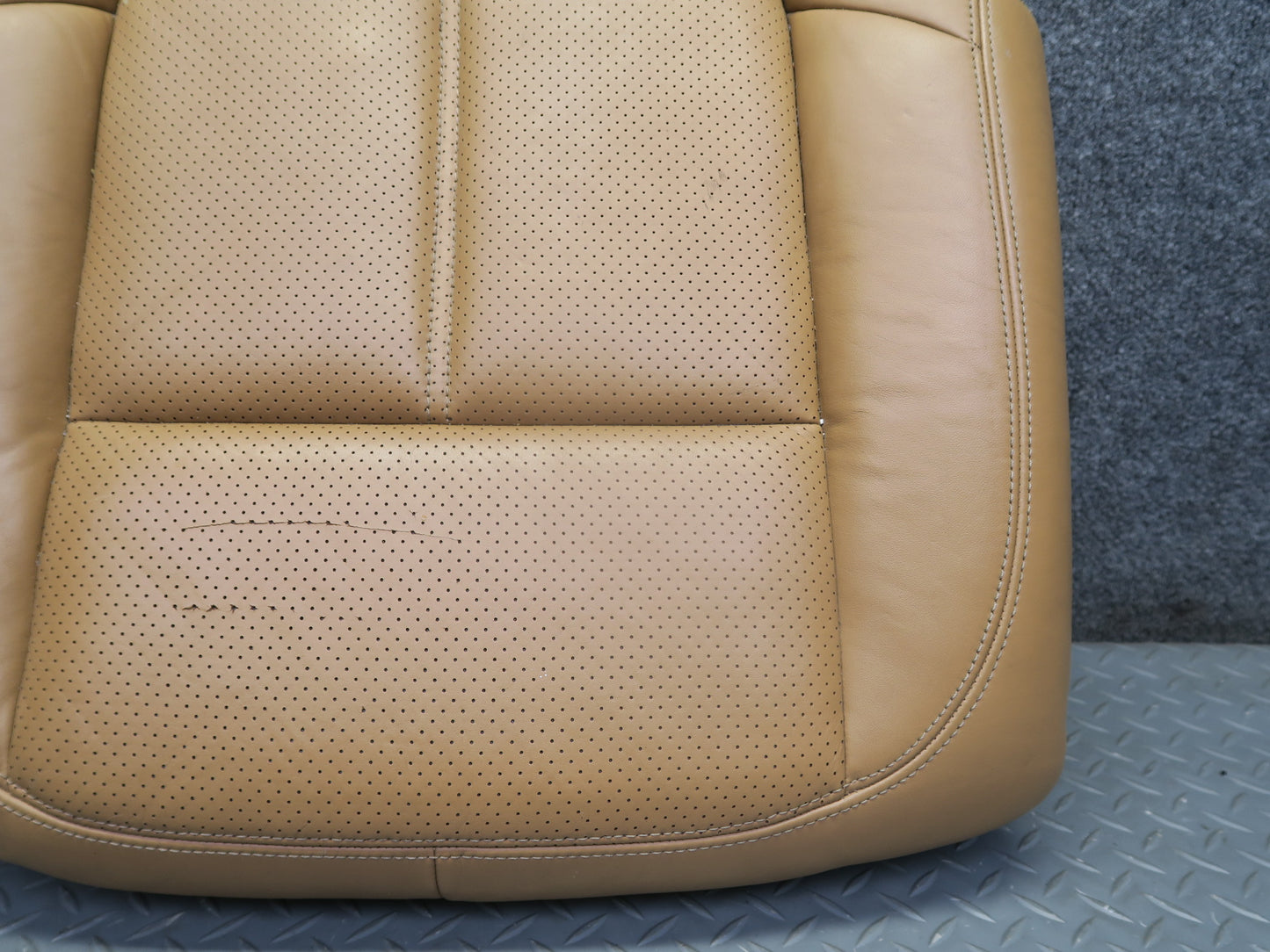 2011-2018 Porsche Cayenne 958 Rear Right Seat Lower Leather Cushion Cognac