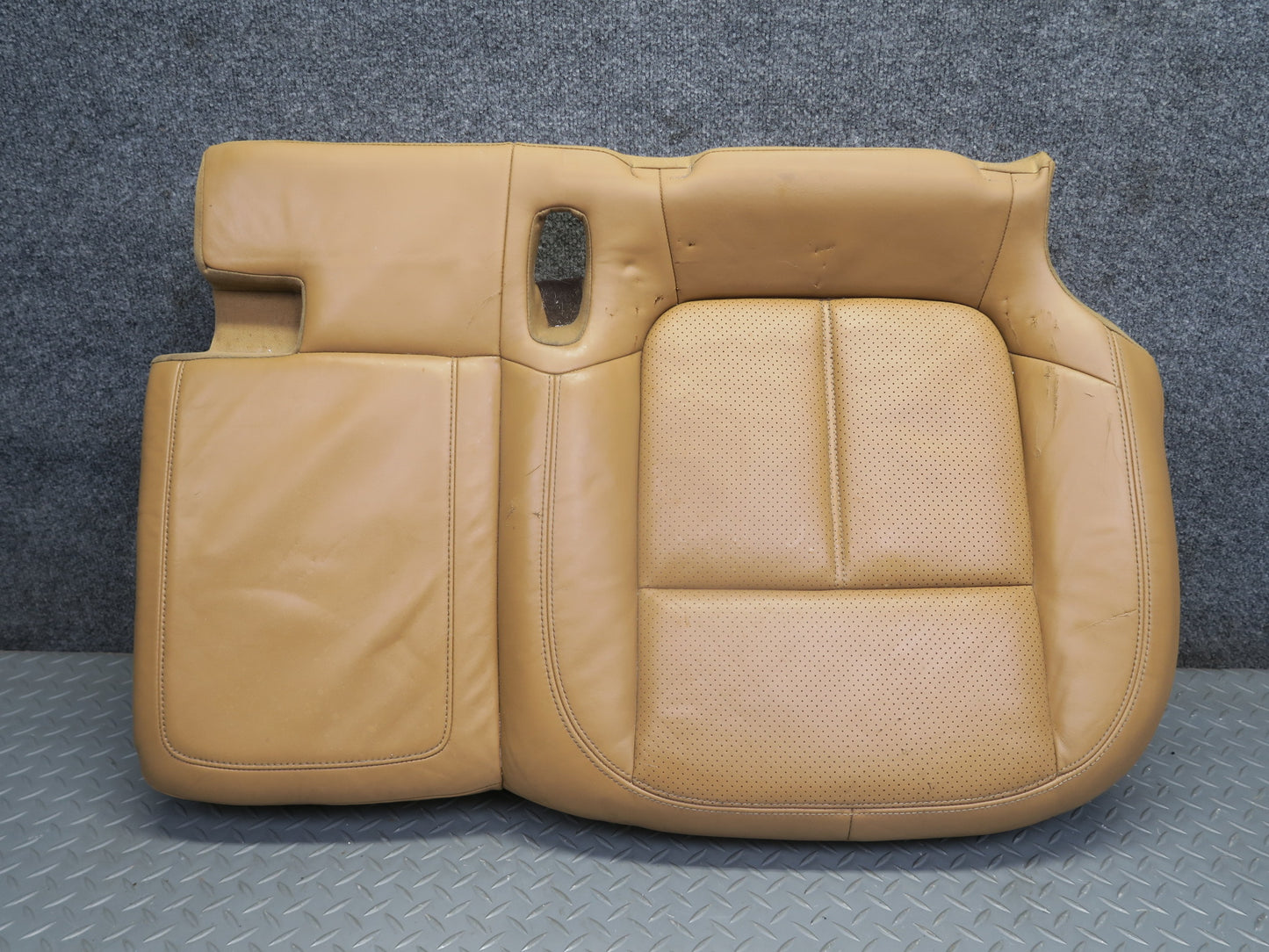 2011-2018 Porsche Cayenne 958 Rear Left Seat Lower Leather Cushion Cognac