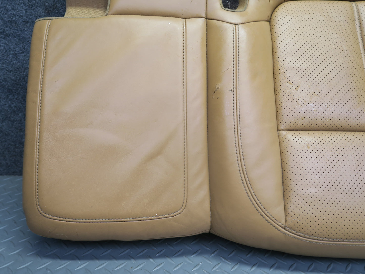 2011-2018 Porsche Cayenne 958 Rear Left Seat Lower Leather Cushion Cognac