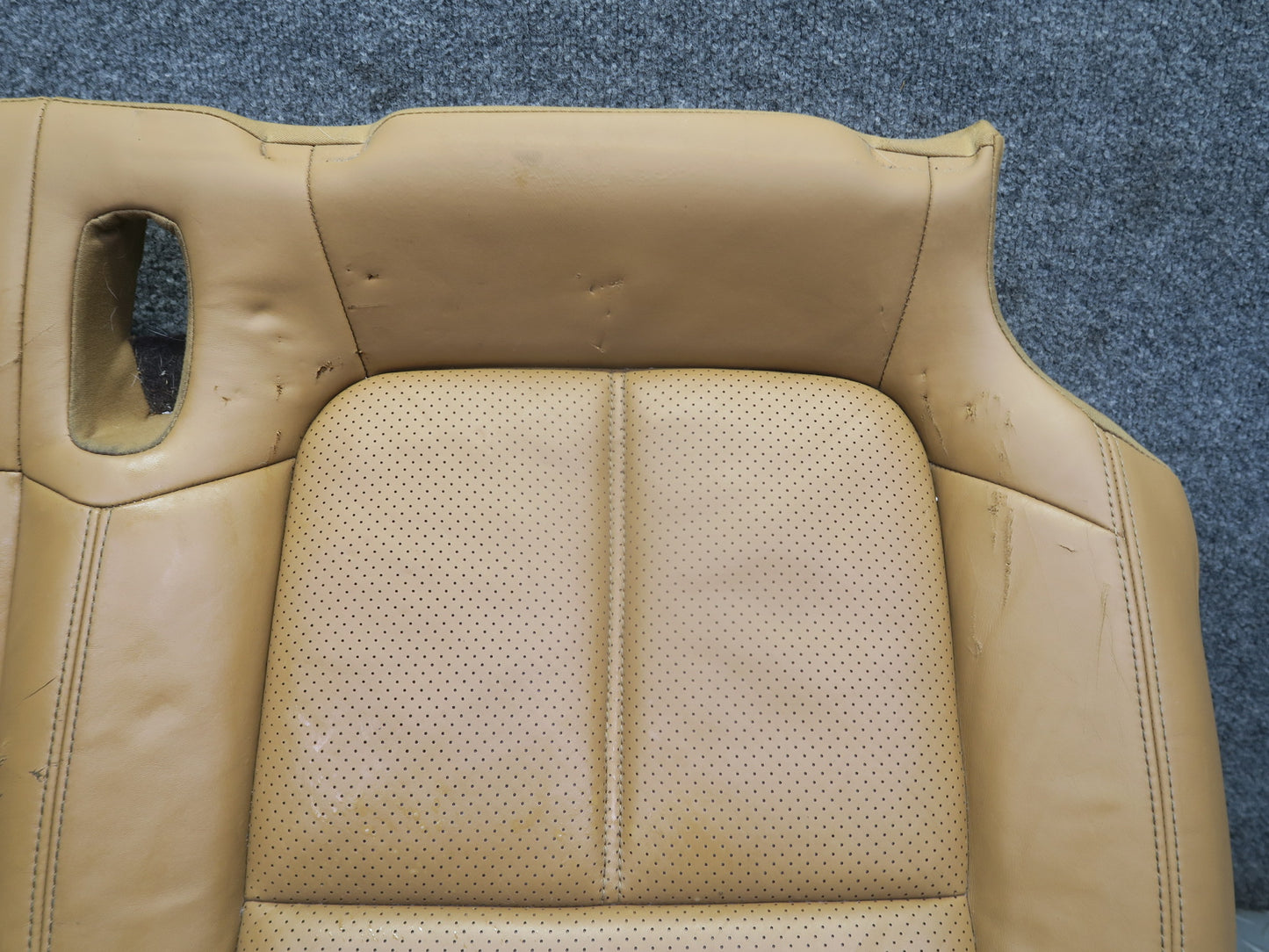 2011-2018 Porsche Cayenne 958 Rear Left Seat Lower Leather Cushion Cognac