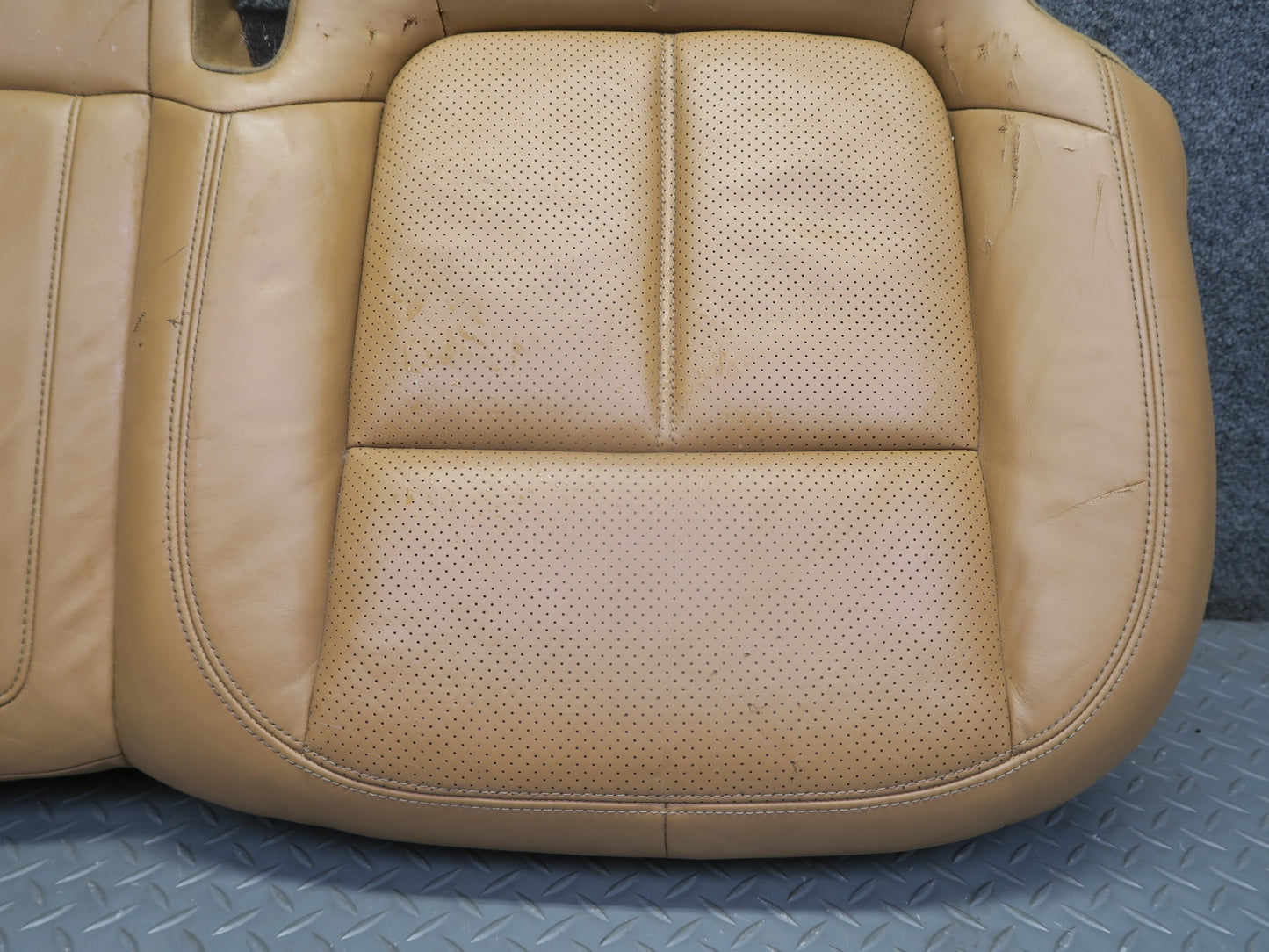 2011-2018 Porsche Cayenne 958 Rear Left Seat Lower Leather Cushion Cognac