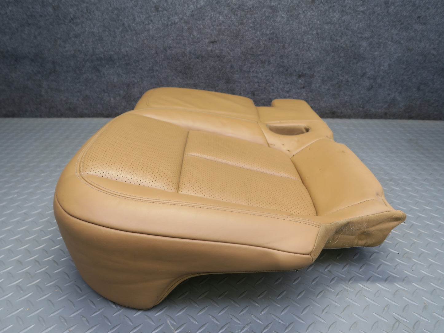 2011-2018 Porsche Cayenne 958 Rear Left Seat Lower Leather Cushion Cognac