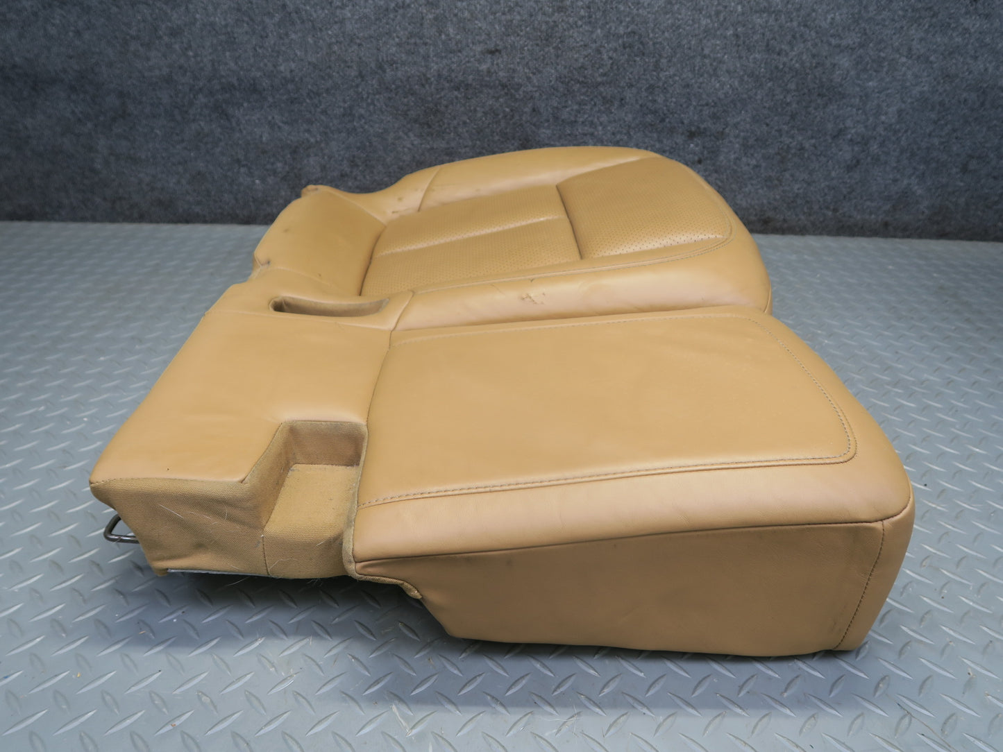 2011-2018 Porsche Cayenne 958 Rear Left Seat Lower Leather Cushion Cognac