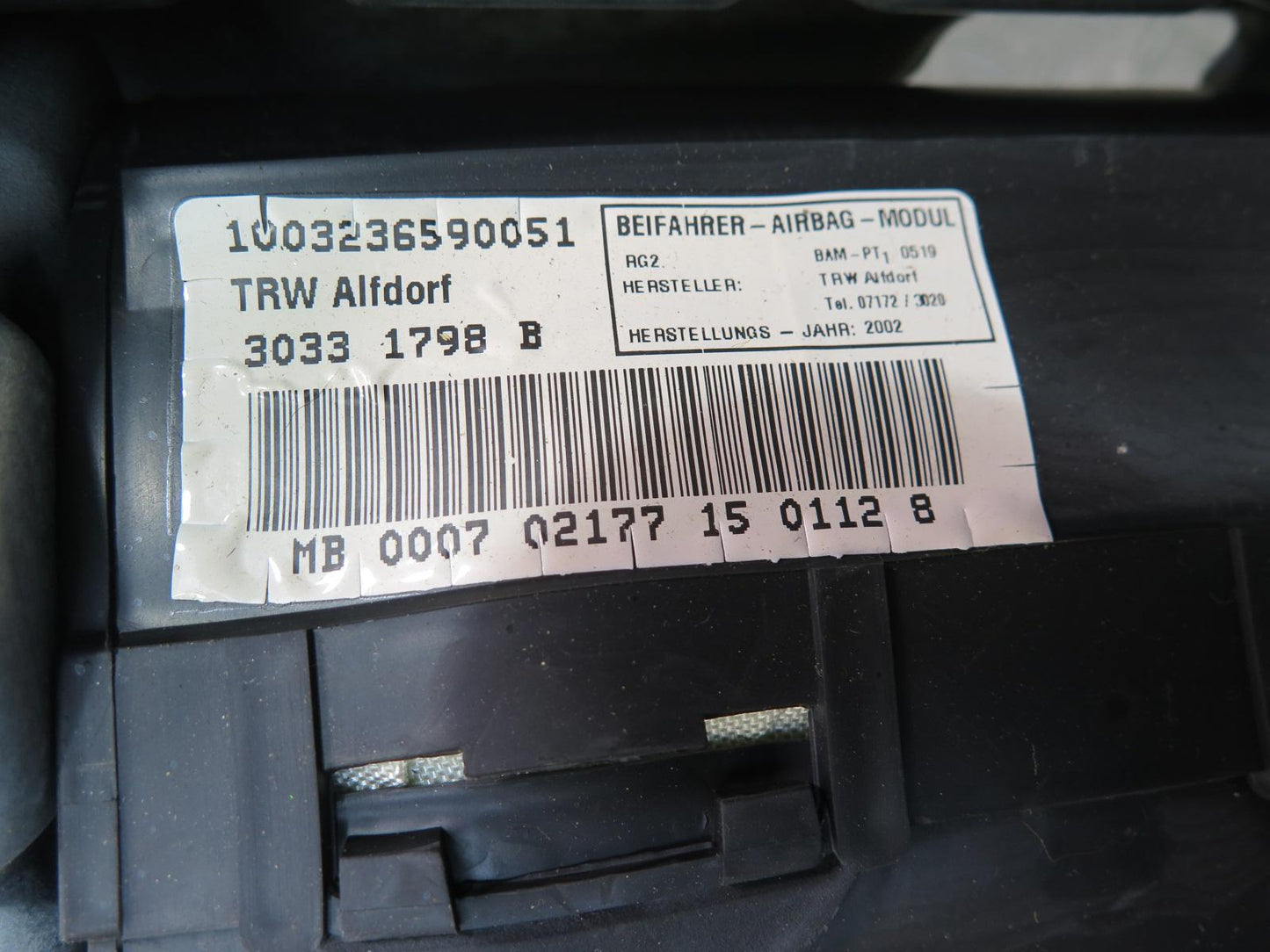 03-12 MERCEDES G500 W463 FRONT RIGHT PASSENGER SIDE DASH SRS AIRBAG OEM