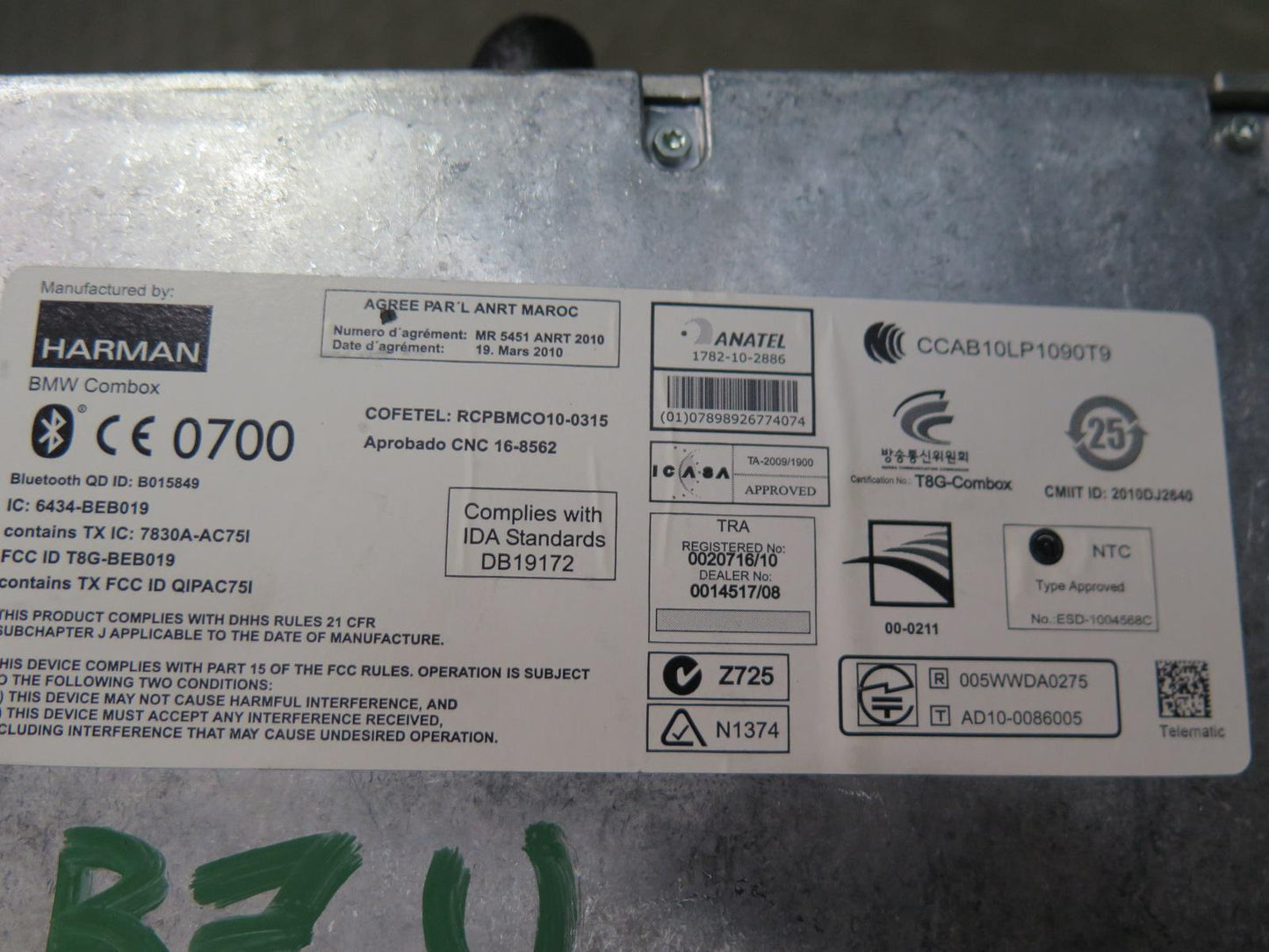 09-16 BMW E89 Z4 Combox Telematics Bluetooth Control Module 9257164 OEM
