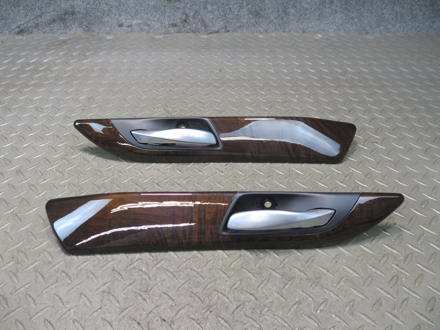09-16 BMW E89 Z4 Set of 2 Left & Right Interior Door Handle w Wood Trim OEM