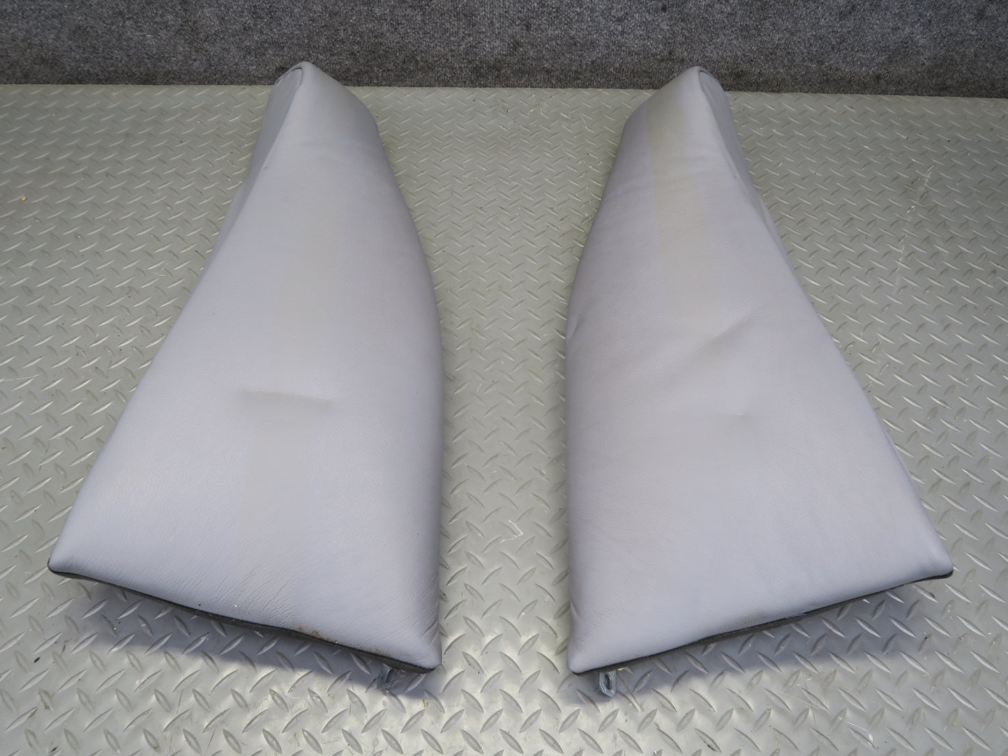 99-03 BMW E39 540ia Sedan Rear Left & Right Seat Leather Bolster Gray Set OEM