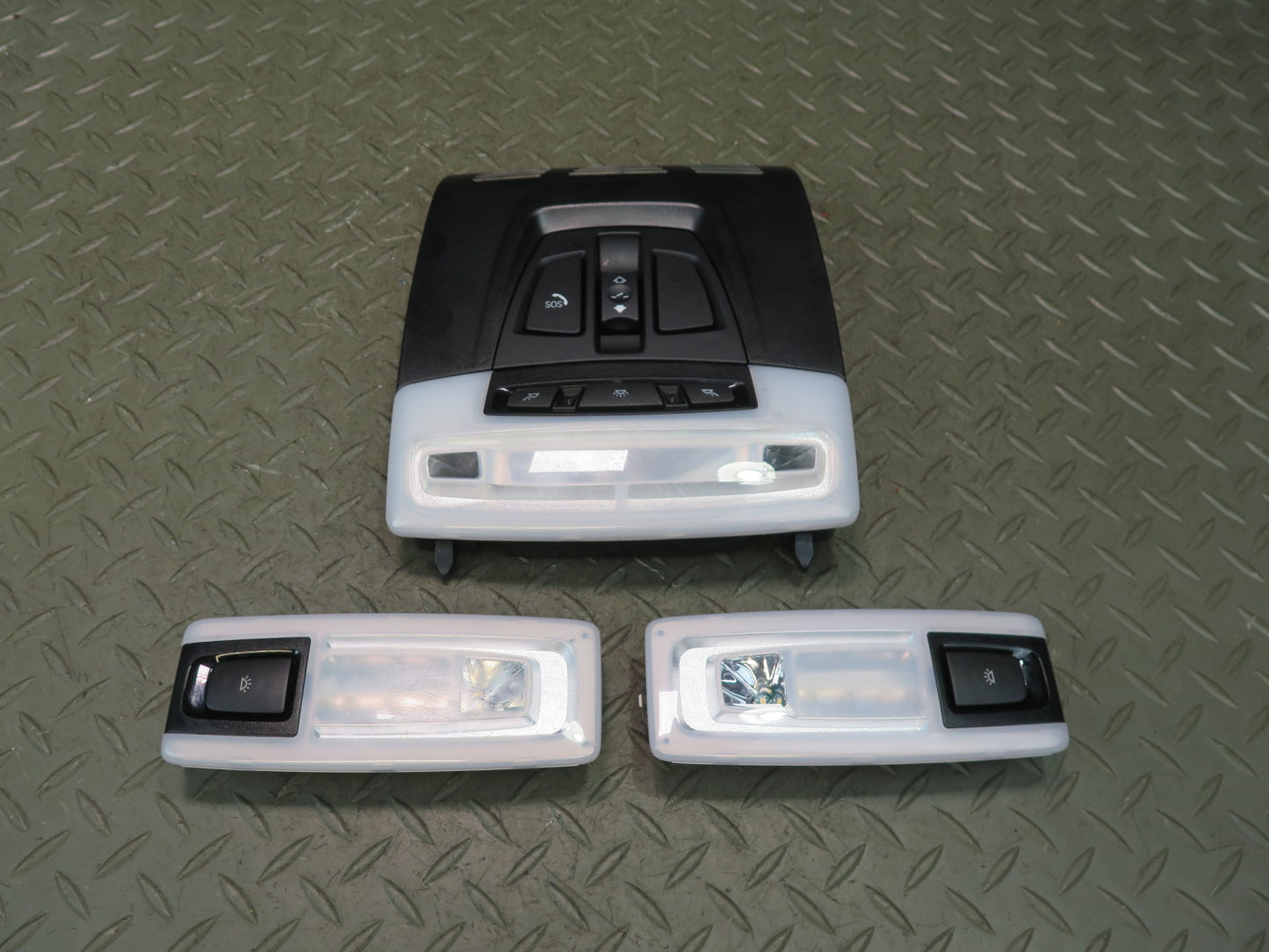 2014-2018 BMW F15 X5 Set of 3 Front & Rear Overhead Console Interior Light Lamp