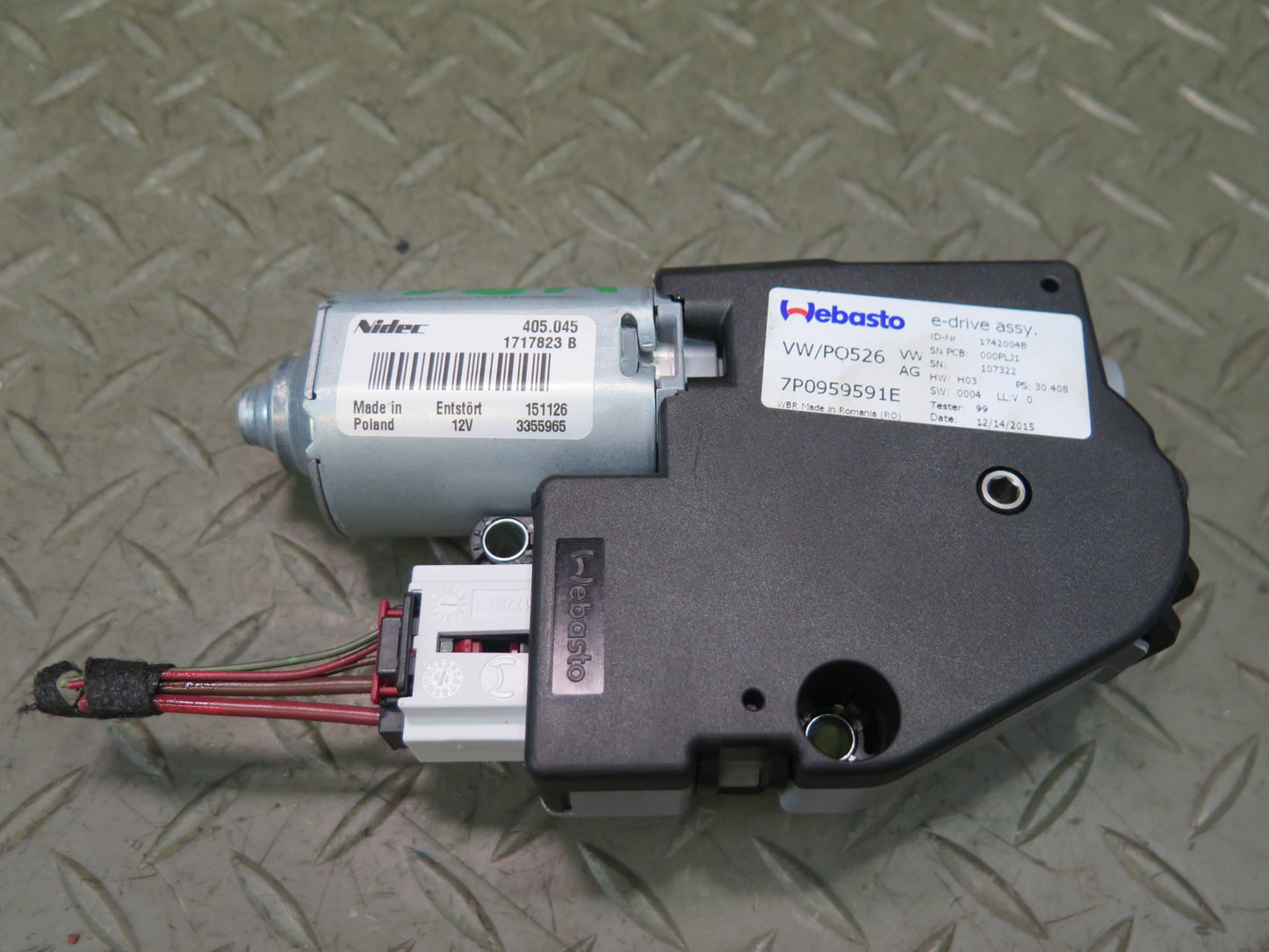 2011-2018 Porsche Cayenne 958 Rear Sunroof Motor Drive Unit 7P0959591E