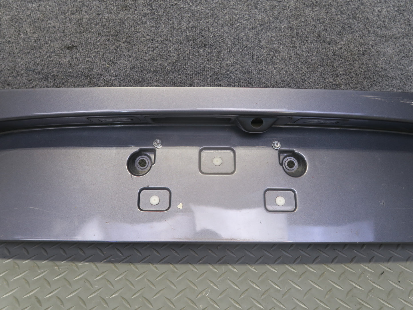 2017-2019 Alfa Romeo Stelvio Rear Trunk Hatch License Plate Molding Panel Gray