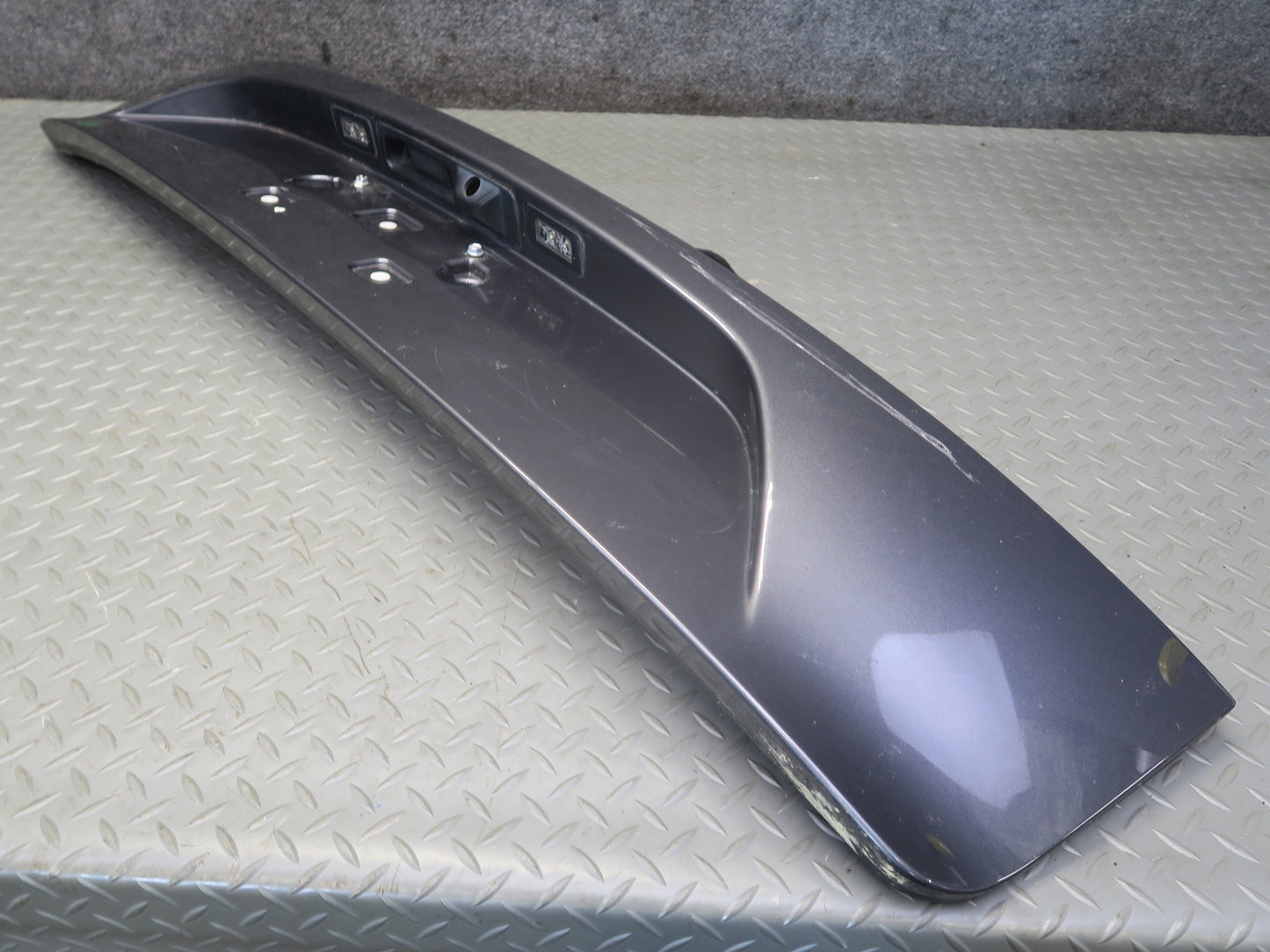 2017-2019 Alfa Romeo Stelvio Rear Trunk Hatch License Plate Molding Panel Gray