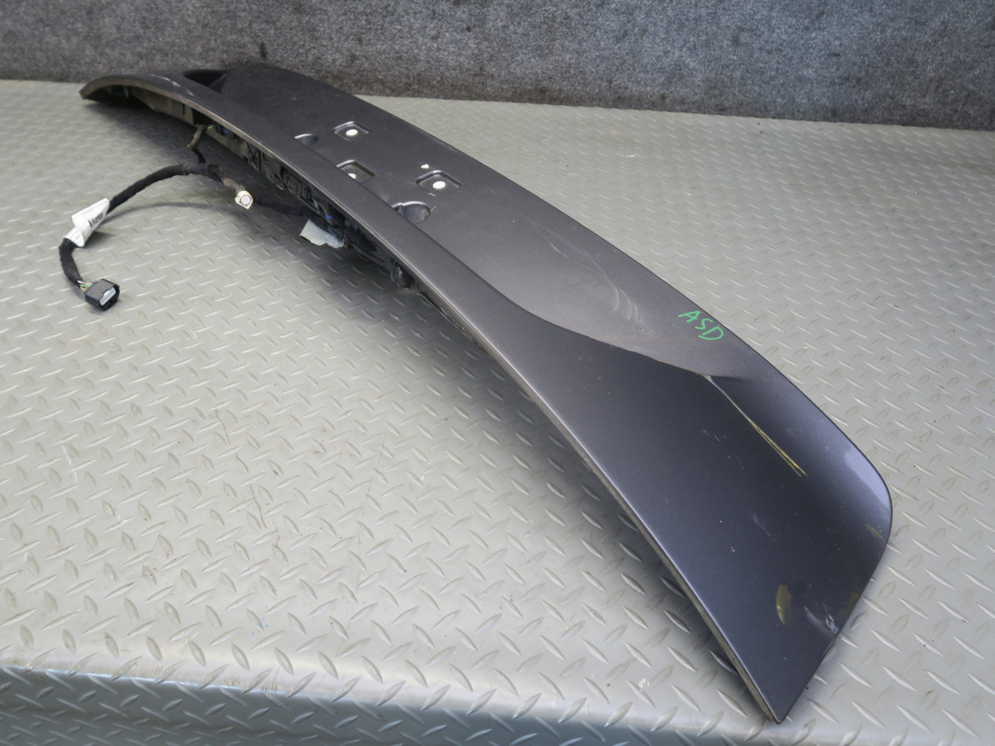 2017-2019 Alfa Romeo Stelvio Rear Trunk Hatch License Plate Molding Panel Gray
