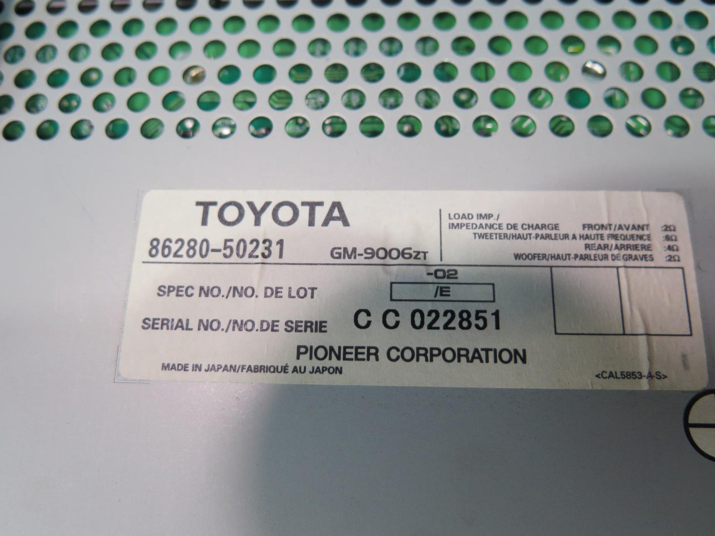 01-03 Lexus UCF30L LS430 Pioneer Radio Audio Amplifier AMP 86280-50231 OEM