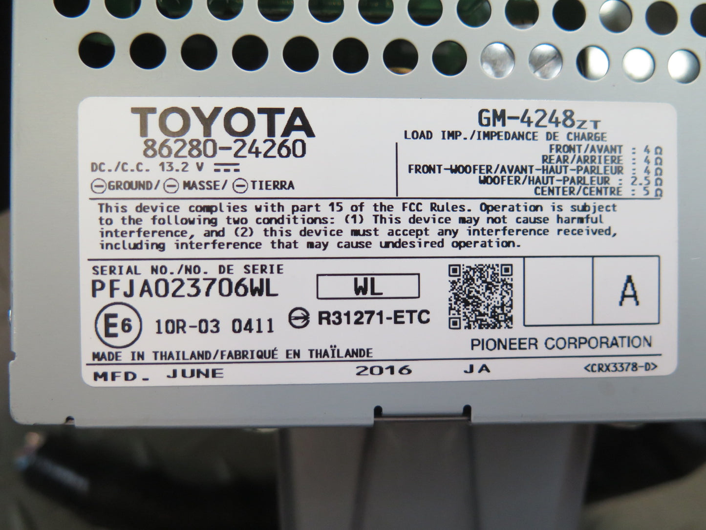 15-17 Lexus GSC16L RC300 RC350 Pioneer Factory Audio Amplifier 86280-24260 OEM