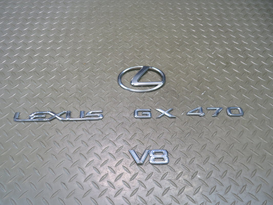 2003-2009 Lexus UZJ120L GX470 Rear Trunk Lid Emblem Logo Badge Symbol Set