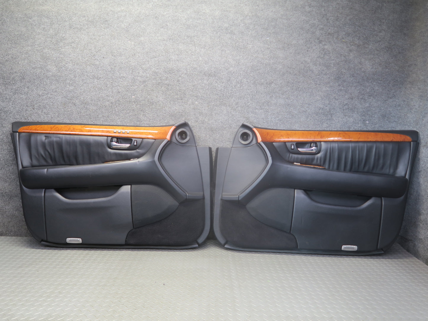 01-03 Lexus UCF30L LS430 Set of 2 Front Door Interior Trim Cover Panel Black OEM