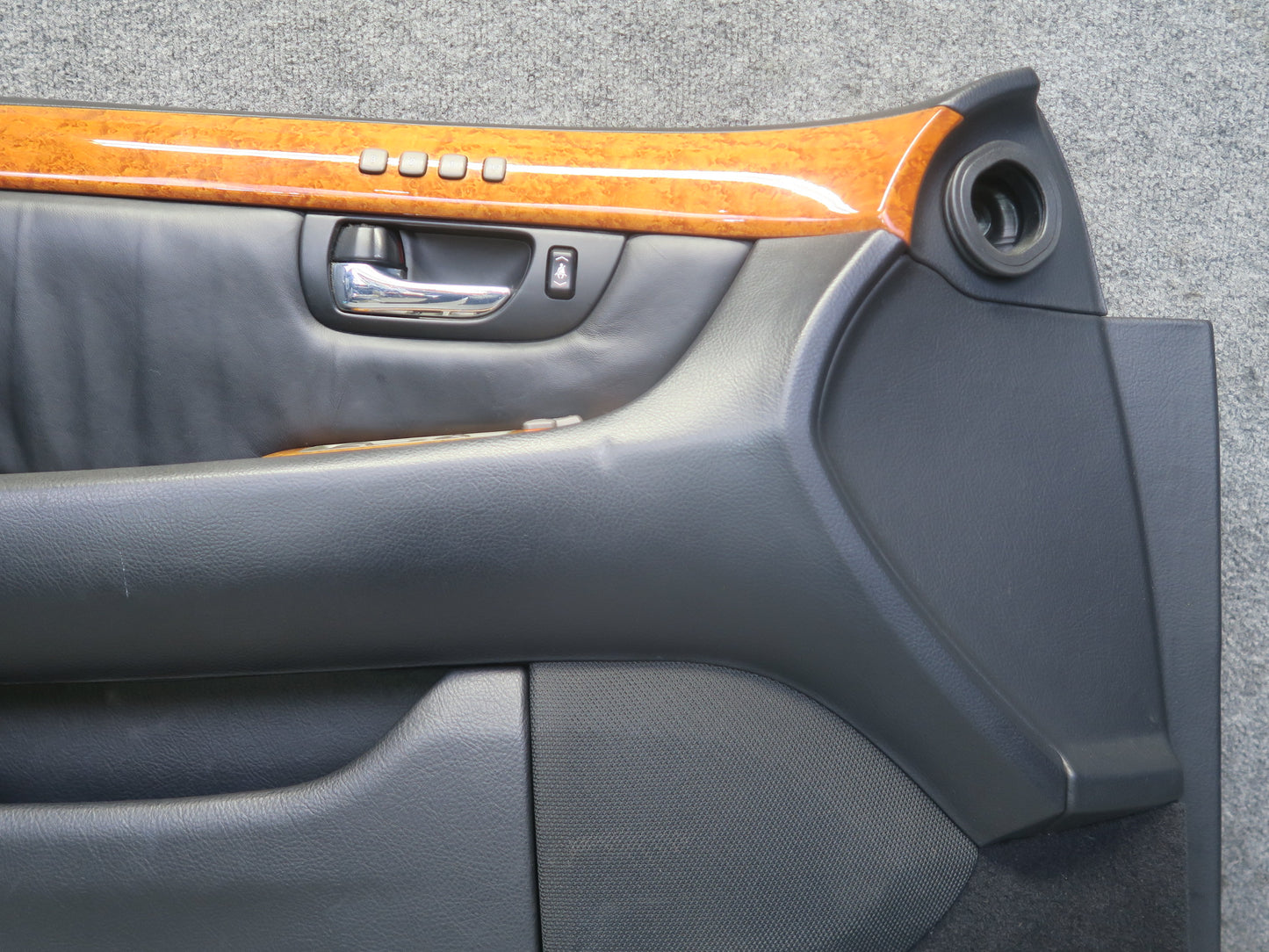 01-03 Lexus UCF30L LS430 Set of 2 Front Door Interior Trim Cover Panel Black OEM