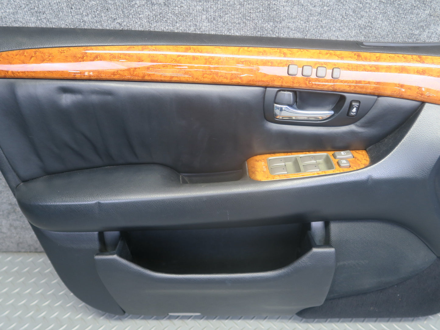 01-03 Lexus UCF30L LS430 Set of 2 Front Door Interior Trim Cover Panel Black OEM