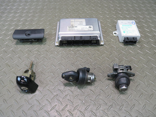 2005 BMW E46 330ci A/T Conv DME ECU Ignition Door Trunk Glove Lock KEY Set OEM