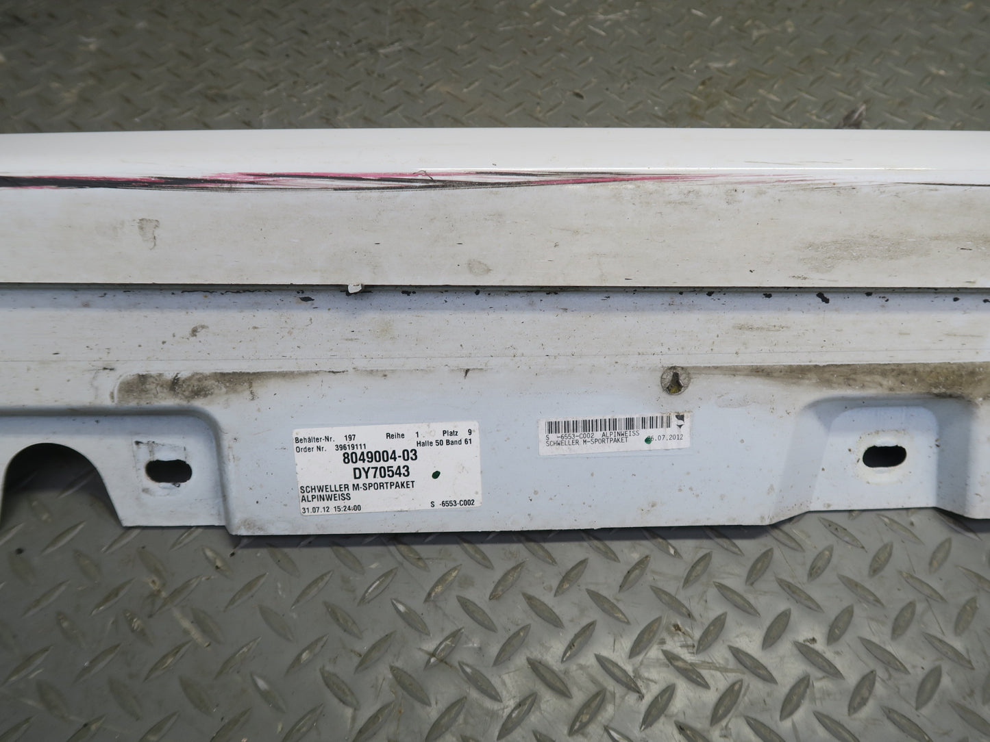 11-16 BMW F10 550iX M Sport Right Side Skirt Rocker Panel Lower Molding OEM