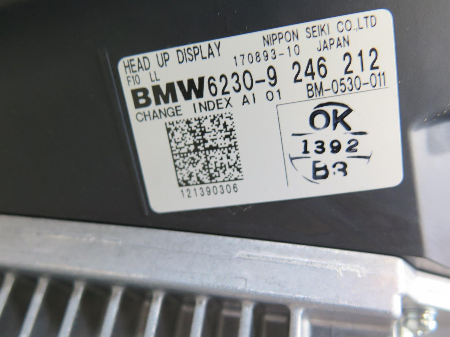 11-16 BMW F10 550iX Dash Head UP HUD Display Projector 9246212 OEM