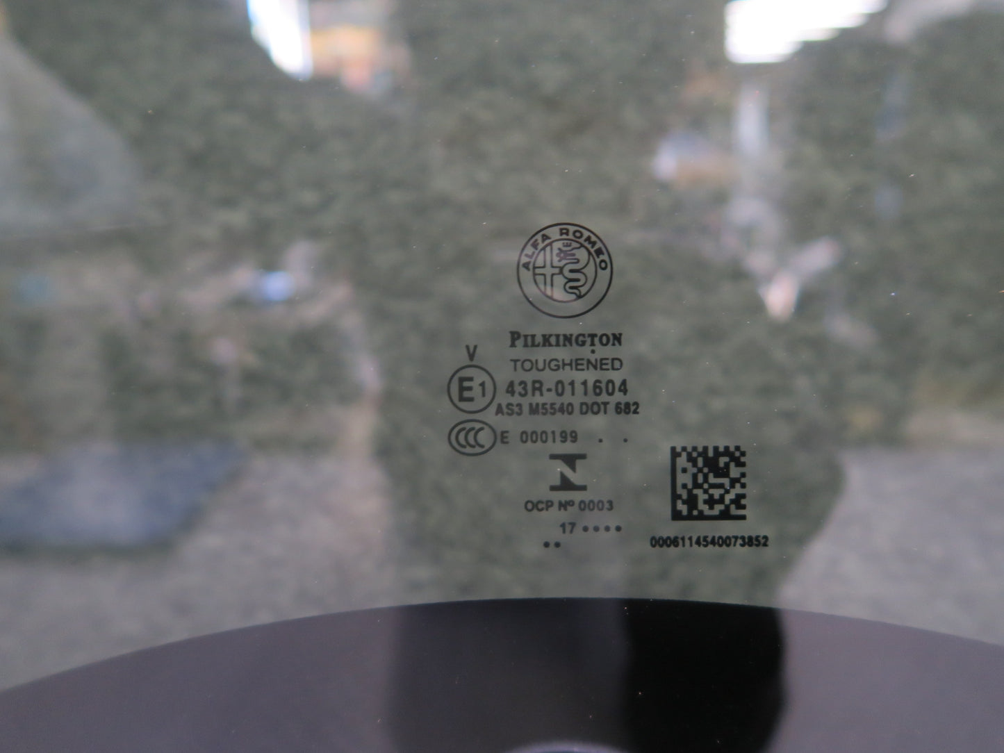 2017-2023 Alfa Romeo Stelvio Rear Upper Panoramic Sunroof Window Glass