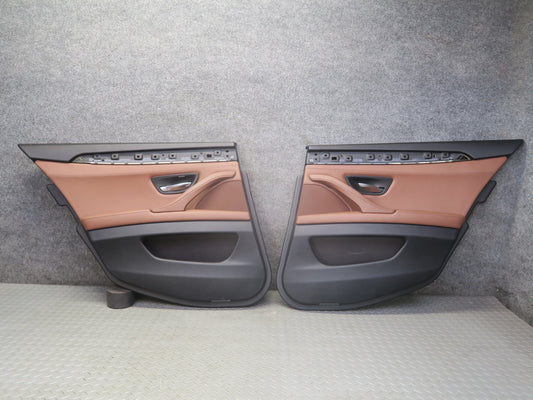11-16 BMW F10 550i Set of 2 Rear Left & Right Door Interior Trim Panel Cover OEM