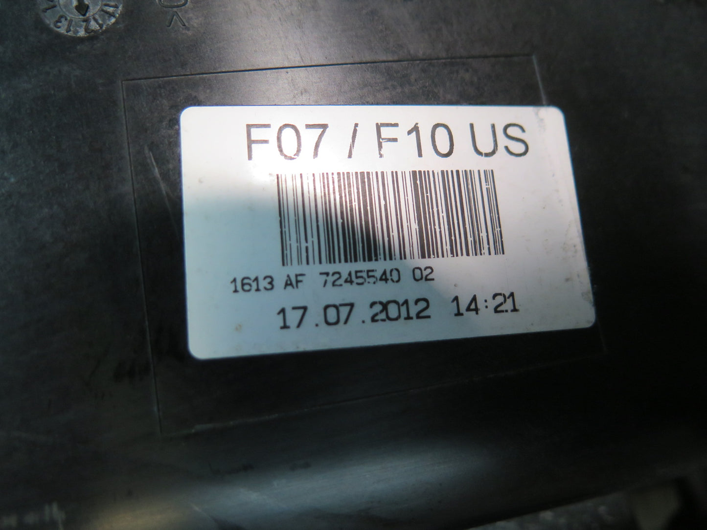 11-13 BMW F10 550iX Fuel Vapor Charcoal Canister w Dust Filter Assembly OEM