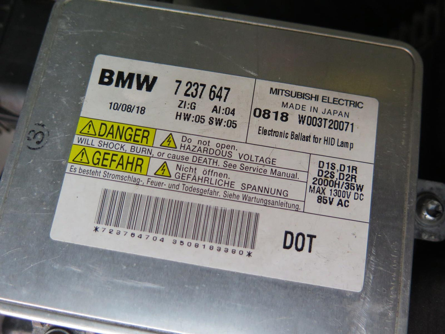 11-13 BMW F10 550iX Front Right Adaptive Xenon HID Headlight Lamp w Ballast OEM