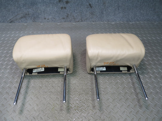 01-06 BMW E46 330CI Convertible Rear Left & Right Leather Headrest Beige OEM