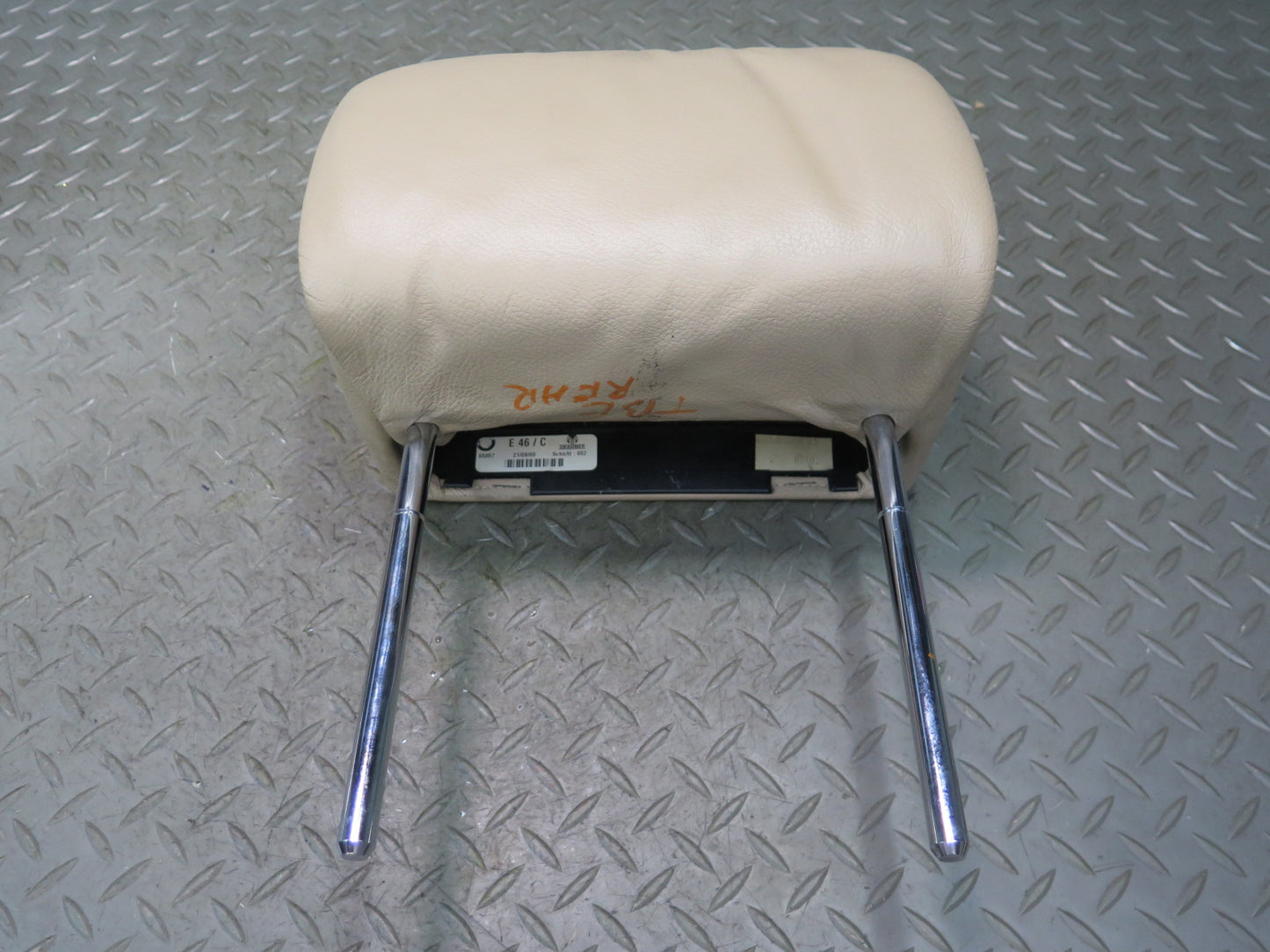 01-06 BMW E46 330CI Convertible Rear Left & Right Leather Headrest Beige OEM