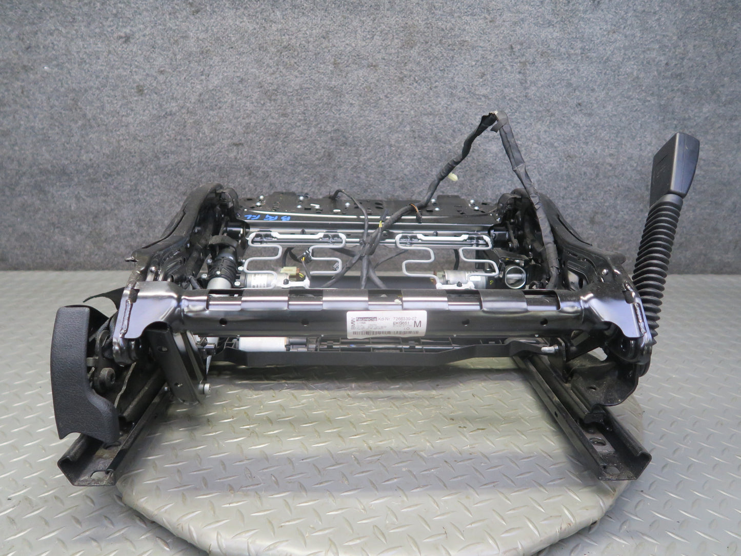 11-13 BMW F10 550iX Front Left Comfort Seat Lower Frame Track Rail w Motors OEM
