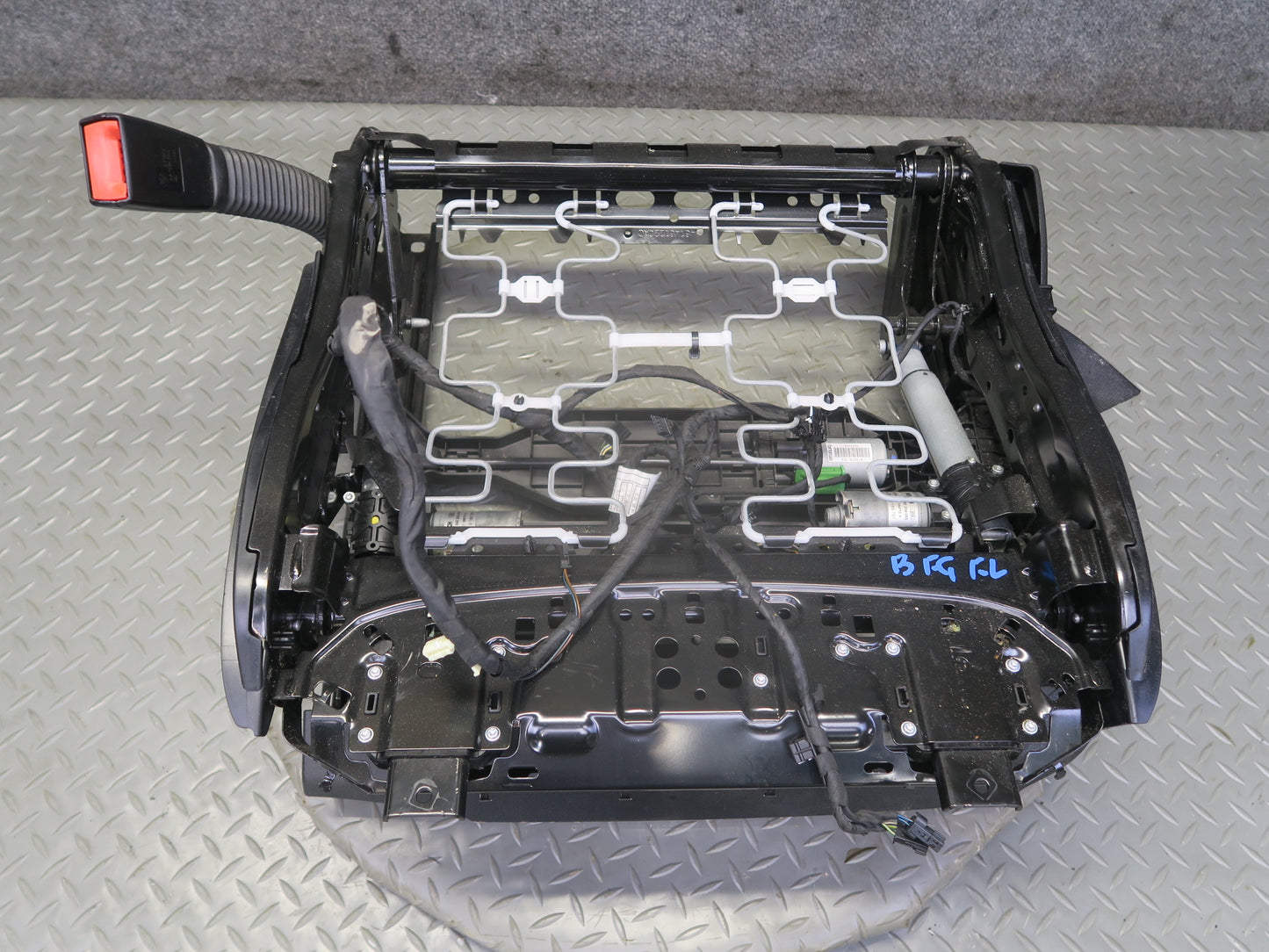 11-13 BMW F10 550iX Front Left Comfort Seat Lower Frame Track Rail w Motors OEM