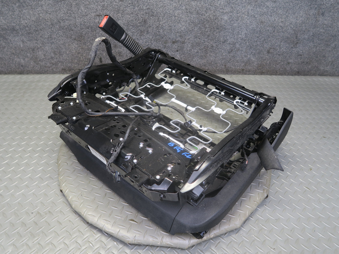11-13 BMW F10 550iX Front Left Comfort Seat Lower Frame Track Rail w Motors OEM