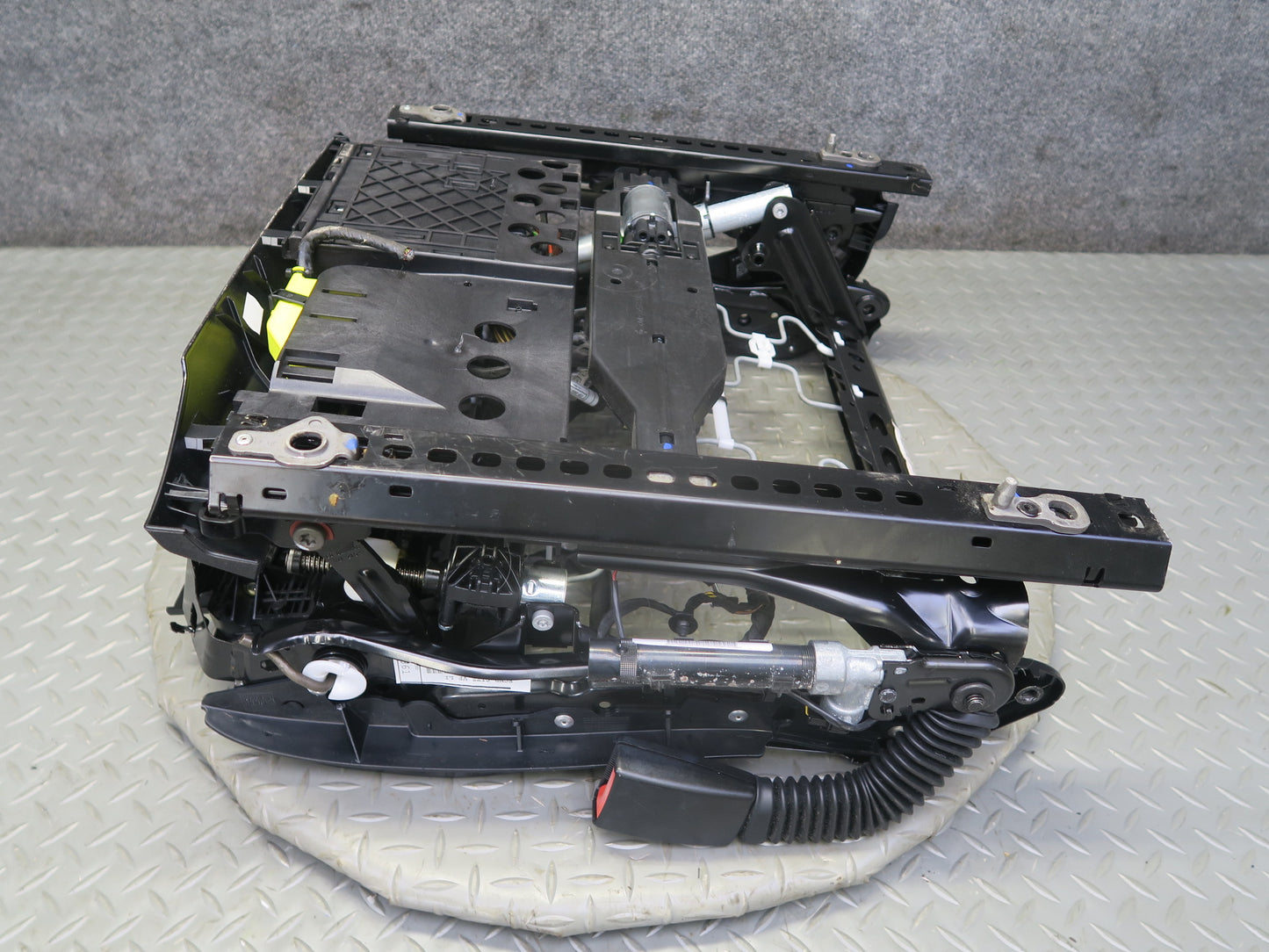 11-13 BMW F10 550iX Front Left Comfort Seat Lower Frame Track Rail w Motors OEM