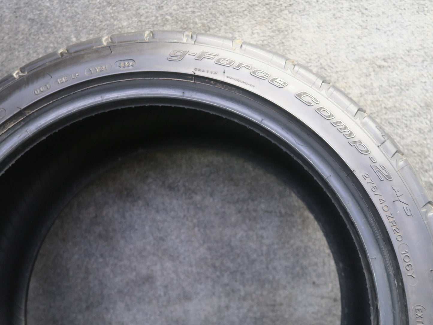 Set of 2 Bfgoodrich G-force COMP-2 A/S TIRE275/40 ZR20 106Y 4824 8/32 Tread
