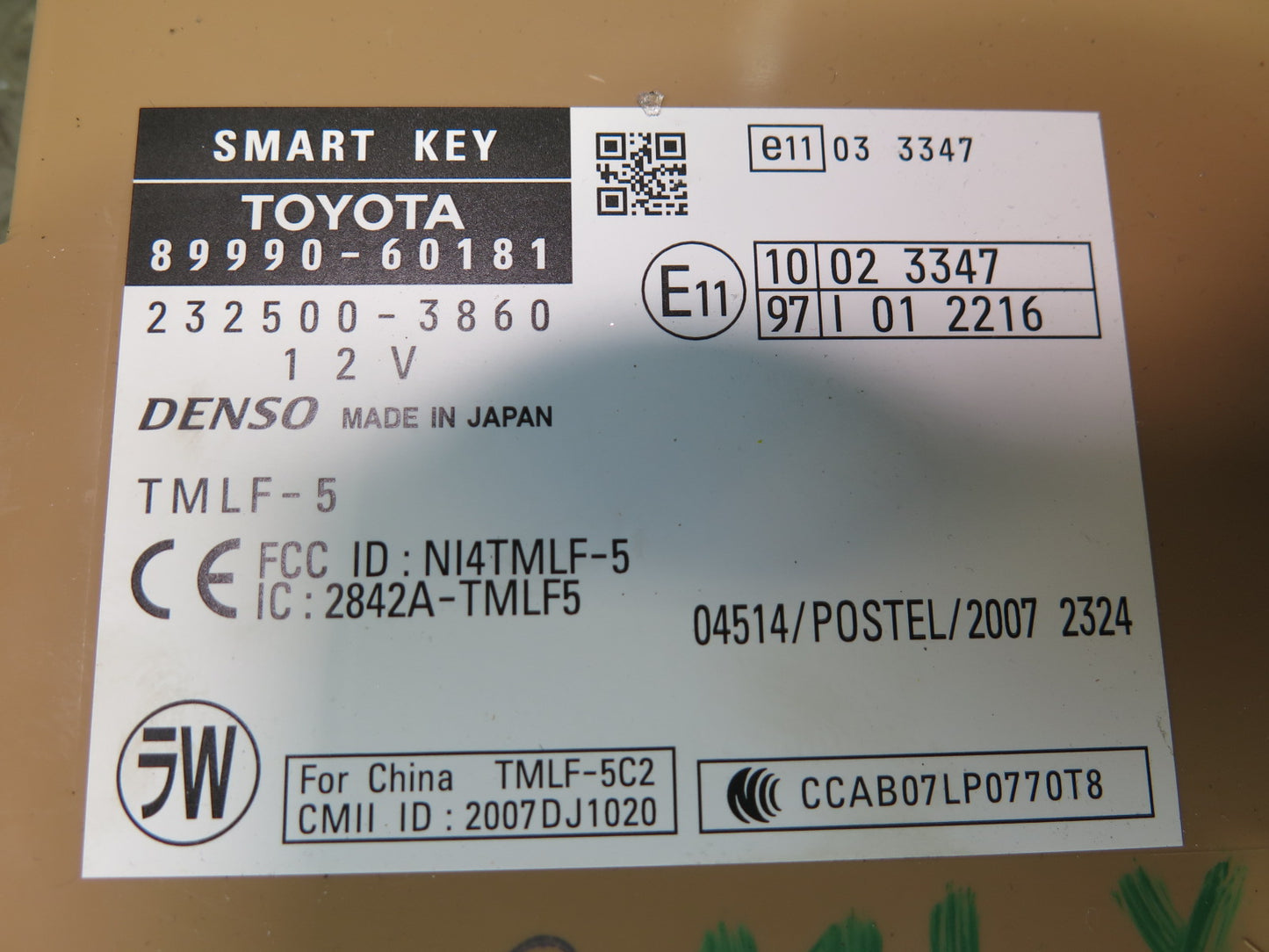 2008-2010 Lexus URJ201L LX570 Smart KEY Control Module Unit 89990-60181