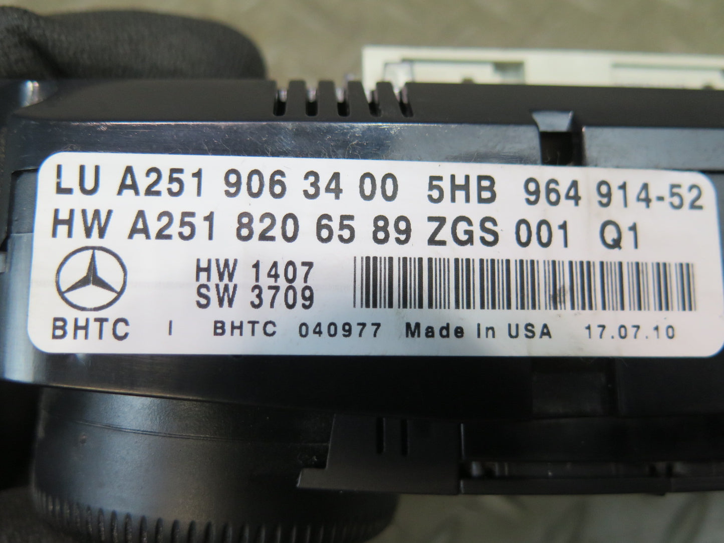 06-11 Mercedes W164 Ml-class Front Climate Control Switch Panel OEM