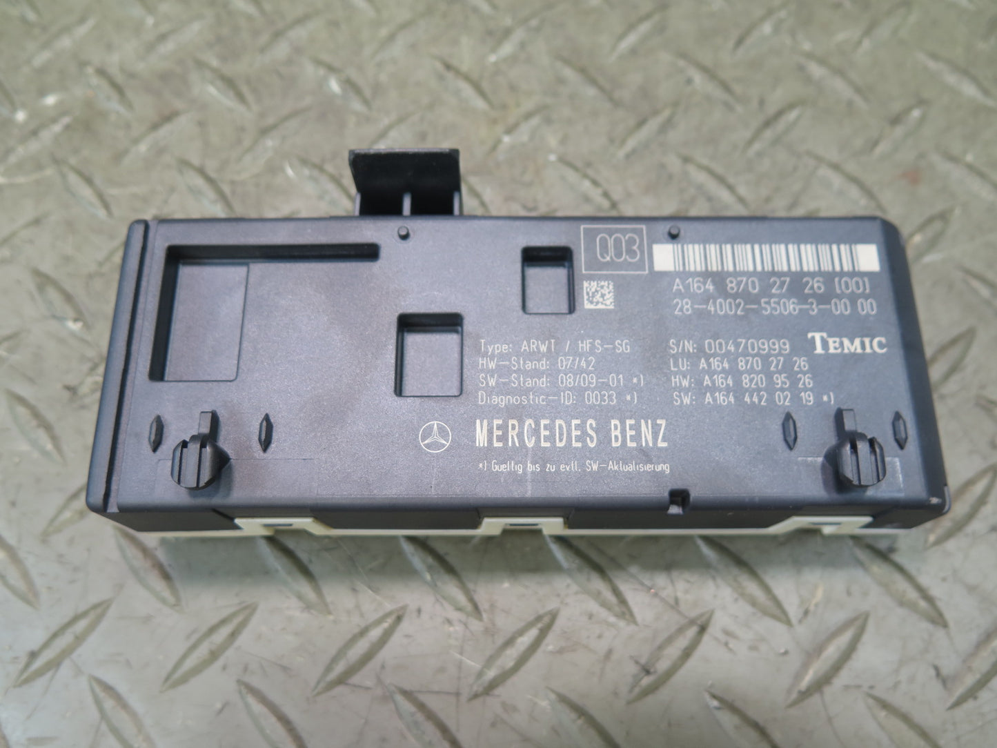 06-11 Mercedes W164 Ml-class Trunk Lid Tailgate Control Module 1648702726 OEM