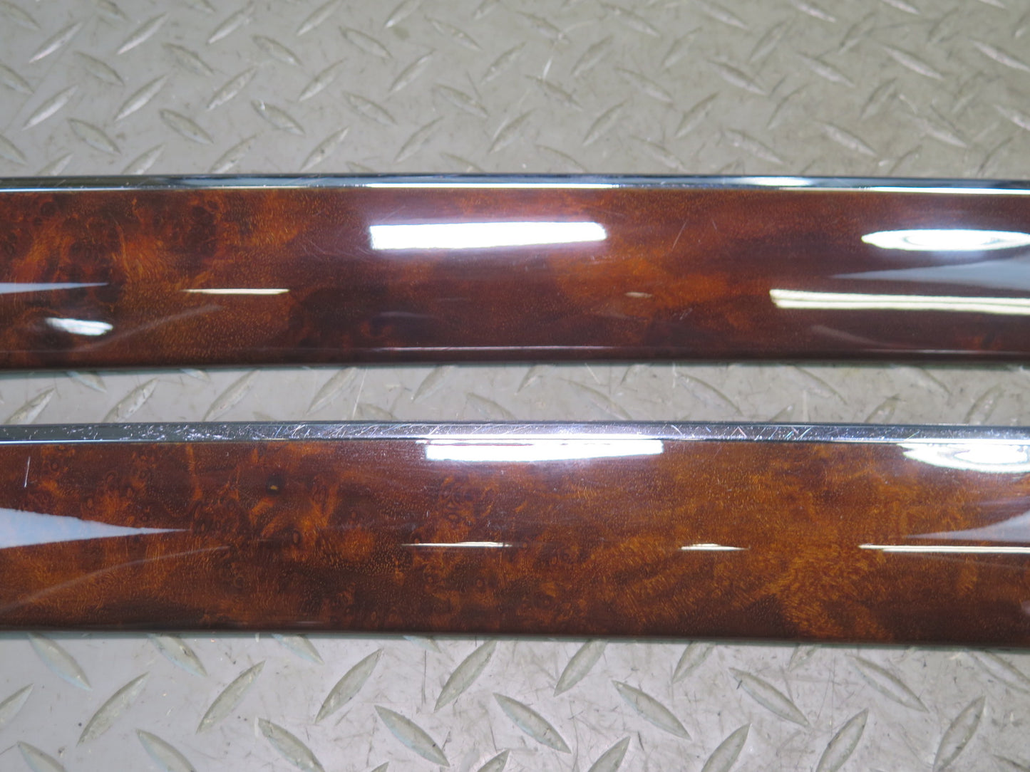 06-11 Mercedes W164 ML350 Rear Left Right Door Panel Bezel Trim Walnut Set OEM