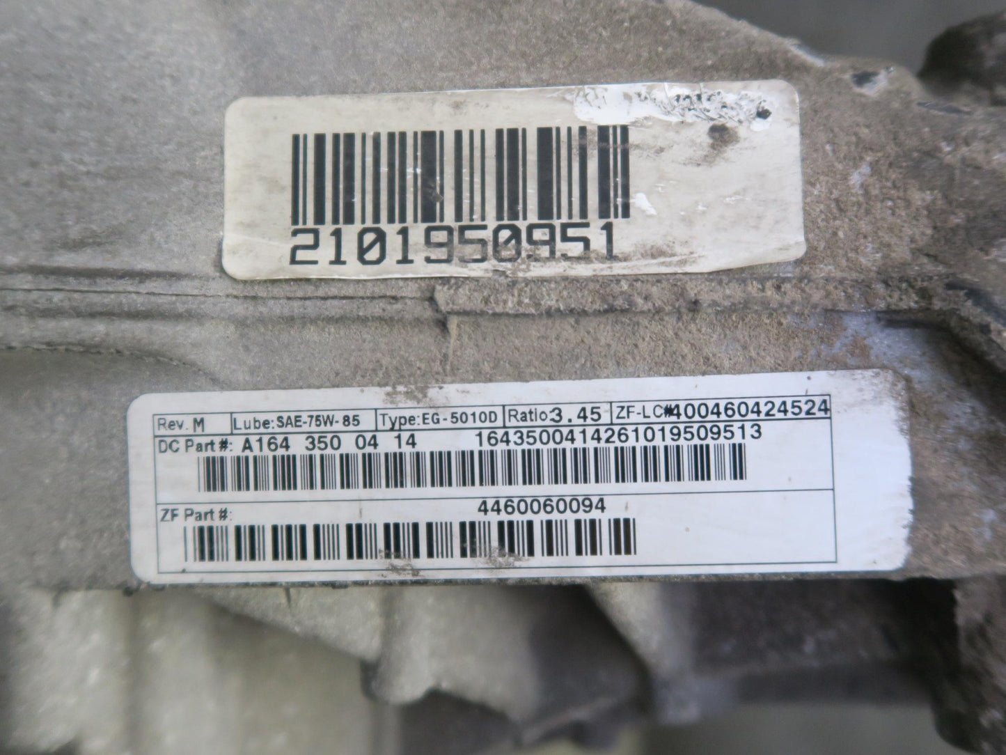 10-11 Mercedes W164 ML350 AWD Diesel Rear Differential Carrier 3.45 Ratio OEM