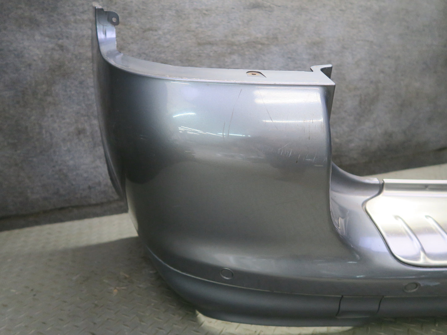 2003-2006 Porsche Cayenne 955 Turbo Rear Bumper Cover w PDC Titanium Metallic