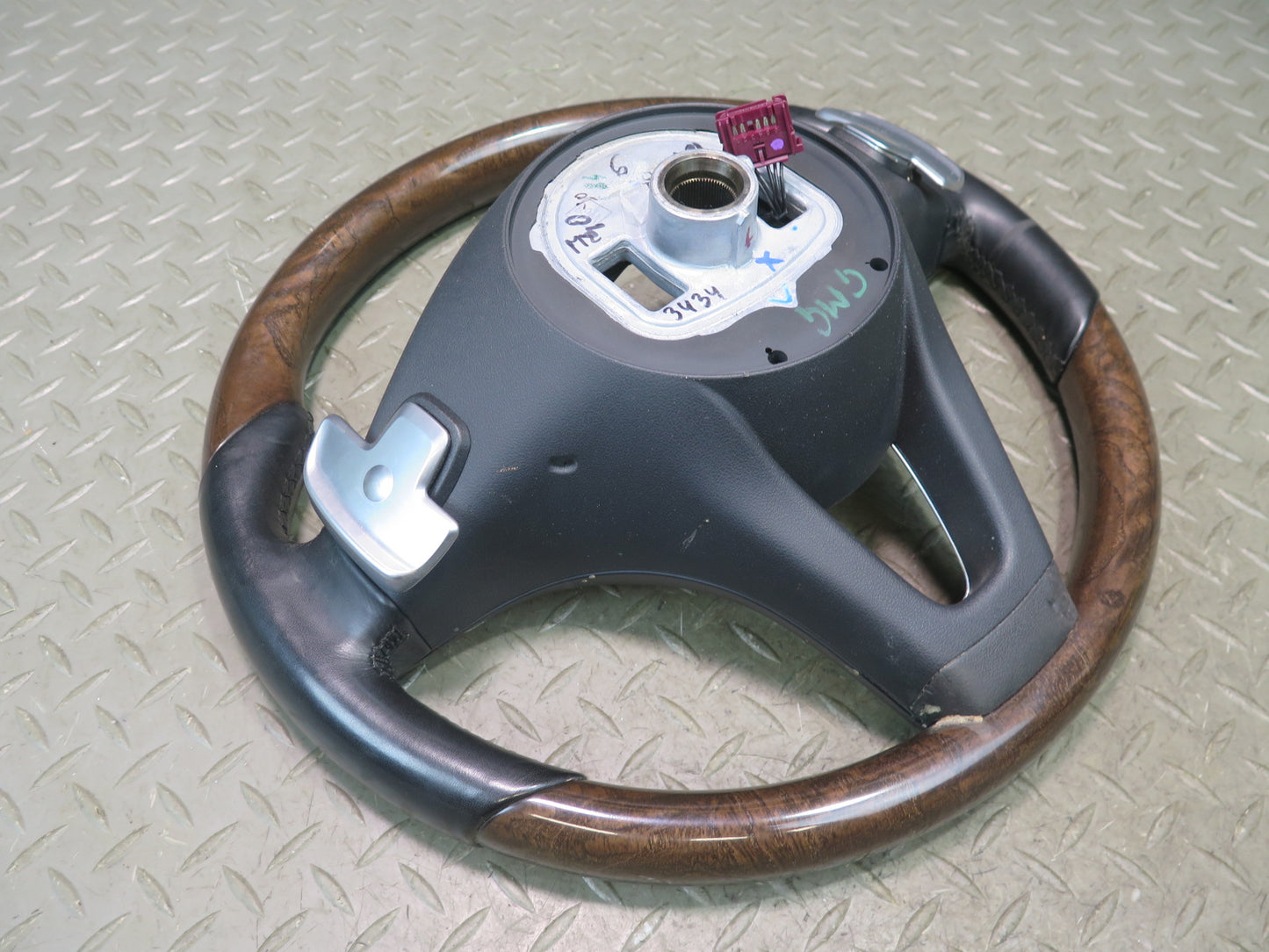 2017-2019 Mercedes X166 GLS450 Leather Wood Steering w Controls Shifter Paddles