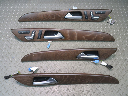 2017-2019 Mercedes X166 GLS450 Front & Rear Door Wood Trim Cover Panel Set