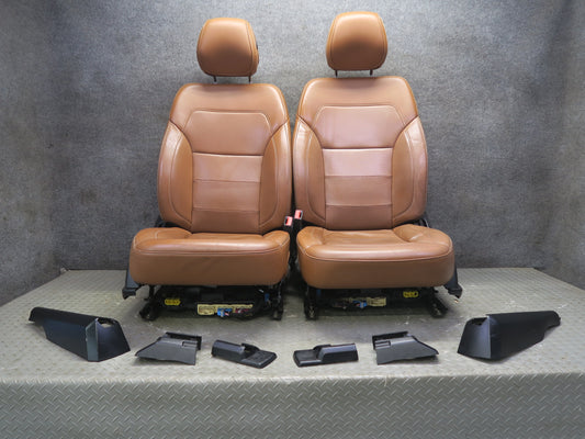 2017-2019 Mercedes X166 GLS450 Front Left & Right Leather Seat Brown Set of 2