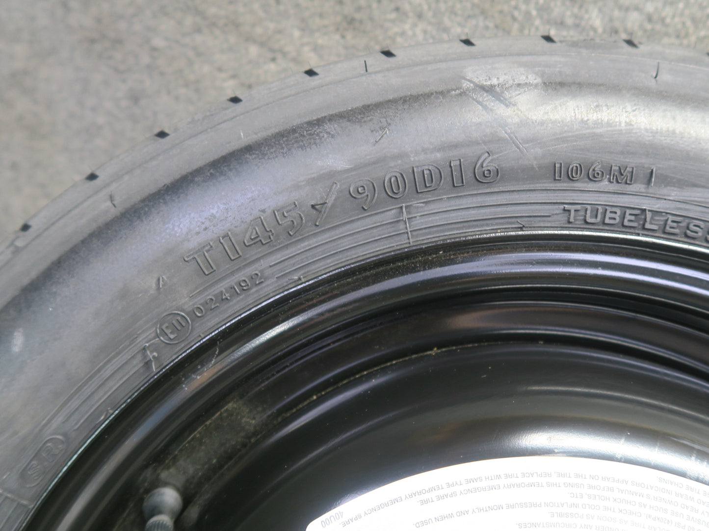 03-05 Nissan Z33 350Z Spare Tire R16" Wheel 16x4T T145/90 106M 40300-32P00 OEM